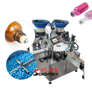 Solidpack 2 Head Magnetic Pump Roll-on Bottles Automatic Liquid Monoblock Filling Capping Machine