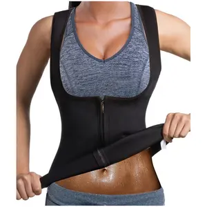 Benutzer definiertes Logo Neopren Abnehmen Frauen Taille Trainer Weste Sauna Tank Top Reiß verschluss Gewichts verlust Body Shaper Weste