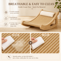 Griffoir en bois pour chat, lit surélevé pour chat, canapé en corde de sisal, griffoir ergonomique pour chats d'intérieur, meubles pour chatons