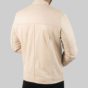 Veste de motard en cuir véritable légère et ajustée pour homme The Icon by Gilani - Product Image 6