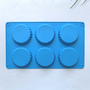 Molde redondo de silicona para pasteles de 6 cavidades, molde redondo para hornear pasteles, gelatina, pudín, forma de jabón, herramienta de decoración de pasteles de hielo, disco, molde para galletas y pan - Product Image 6