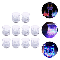 Gobelets en plastique transparents de 7 oz avec lumière LED, pour la remise des diplômes, Thanksgiving, fonctionnant sur piles, réutilisables, décoratifs