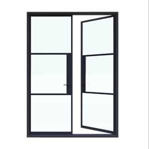 Porte battante en verre française verticale à charnières, en aluminium, de style américain NOCO, 61 <span class=keywords><strong>x</strong></span> 81 pouces - Product Image 3