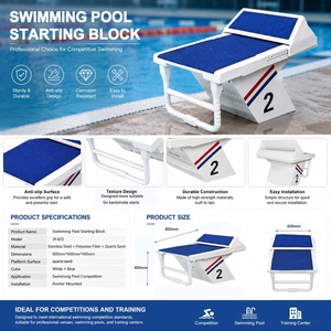 Bloque de salida profesional para <span class=keywords><strong>piscinas</strong></span> de competición con plataforma antideslizante de FRP con arena de cuarzo y base de acero inoxidable - Product Image 2