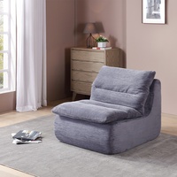 Fauteuil simple moderne en tissu velours, motif gaufré, pour salon, chambre, dortoir, canapé paresseux, amovible et lavable