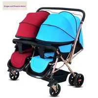 Poussette double pour jumeaux avec siège inclinable et roues multidirectionnelles en plastique, pour les enfants de 0 à 3 ans, CN