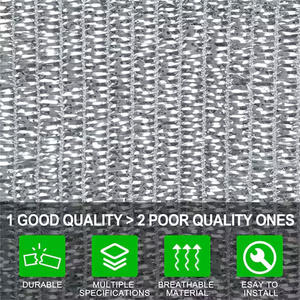 Toile d'ombrage réfléchissante en aluminium 80% anti-chaleur, tissu maillé argenté anti-UV pour abri de <span class=keywords><strong>voiture</strong></span>, jardin et serre - Product Image 2