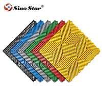 Dalles de sol de garage modernes, système modulaire en PP à emboîtement pour stationnement de voitures, installation facile par clic, design 3D, SP00936
