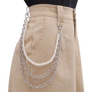 Hip Hop Style Metal Pearl Waist <b>Chain</b> Multi Layered Imitation Pearl <b>Jeans</b> Accessory For Daily Wear Street Dance Fashion Body - Product Image 6