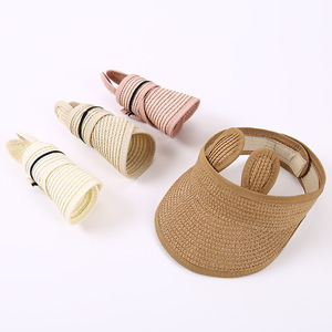 Chapeau de soleil pour bébé <span class=keywords><strong>en</strong></span> paille de <span class=keywords><strong>papier</strong></span> avec visière pour enfants, filles et garçons, avec de jolies oreilles de <span class=keywords><strong>lapin</strong></span> - Product Image 2