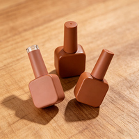 Flacon de vernis à ongles vide opaque personnalisé en usine, 10 ml, carré, rose, tendance, unique, en verre, pour gel, avec logo