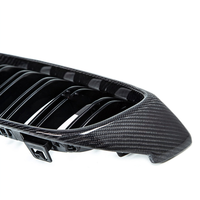 Grille de calandre avant en fibre de carbone F32 pour BMW F33 F36 F82 F80 F83 M3 M4, grille de ventilation avant à double lamelles à clipser sur le pare-chocs