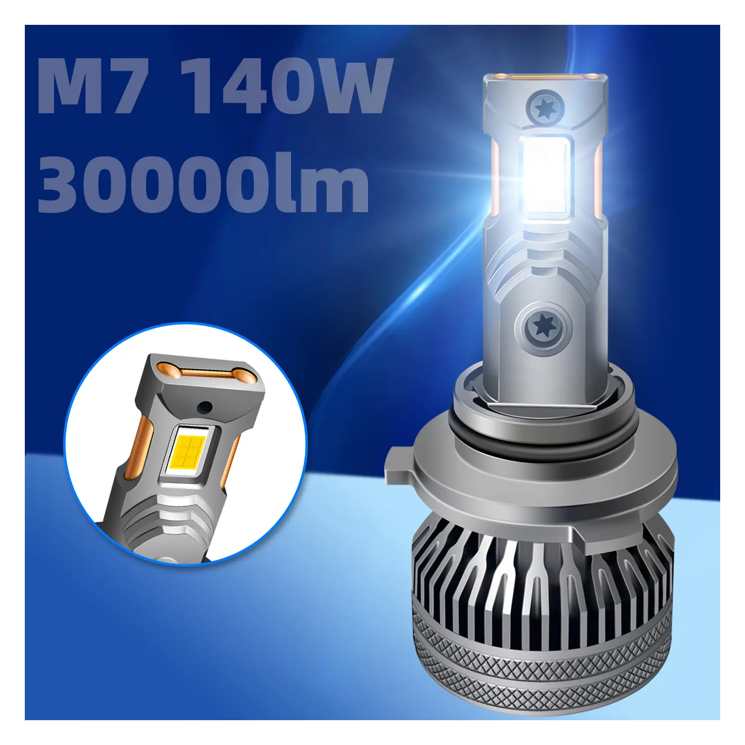 Otomatik led M7 M7 LED far H4 H13 H1 H8 H9 140W 6500K Xenon beyaz 9012 Led far ampulü