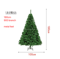 Sapin de Noël en PVC épais de 180 cm, 850 branches, écologique, pour la décoration commerciale, domestique, de jardin, de fête, d'hôtel, accessoires de Noël