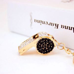 Hot Selling Creative Small Gifts Diamond Rhinestone Whistle <b>Key</b> <b>Chain</b> Creative <b>Key</b> Ring Trendy Keyring Car Keychain - Product Image 3