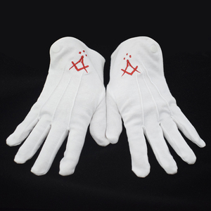 ที่กำหนดเองที่มีคุณภาพสูงและขายร้อนสีขาวฟรีขนาด Masonic ถุงมือที่กำหนดเอง - Product Image 2