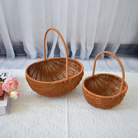 Panier créatif en rotin tressé à la main pour pastèques, panier cadeau d'anniversaire, panier de rangement pour fruits
