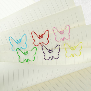 Lot de 10 pinces à papier créatives en forme de papillon en PET, 6 couleurs, faciles à ouvrir, pour bureau, école, maison, fournitures de bureau, pinces de couleur unie en forme d'animal - Product Image 5