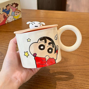 Crayon Shinchan Ceramic Mug With Lid And Handle Cartoon Design For Office Or Home Use - Product Image 3