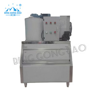 Machine à glace en flocons refroidie à l'eau pour usage commercial, 500 kg-3T/jour avec stockage de 500 kg de glace pour la pêche, les produits de la mer et la transformation alimentaire