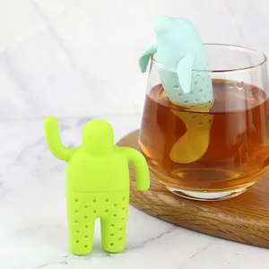 Tea accessories cute style manatee shape silicone tea filter or loose tea