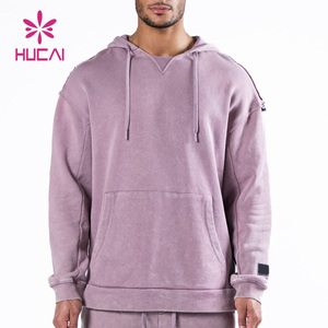 Vente en gros de nouveaux vêtements de fitness personnalisés avec logo double épaisseur sweats à capuche pour hommes en polaire éponge française délavée - Product Image 2