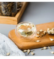 Cangkir teh borosilikat dinding ganda tahan panas (50ml), gaya tradisional, grosir