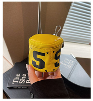 Pochette personnalisée matelassée à fermeture éclair pour porte-clés numéroté, étui AirPods, porte-monnaie, motif cœur, style Hip-Hop, mini sac léger en PU