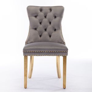 DB Nikki Collection Modern High-End Contemporary <b>Velvet</b> Upholstered <b>Dining</b> <b>Chair</b> Tufted Solid Wood Golden Stainless Steel Luxuri - Product Image 2