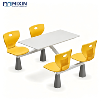 Ensemble table et chaises de cantine scolaire OEM, mobilier de salle à manger, conception robuste et durable pour usage commercial scolaire, rectangulaire et lourd
