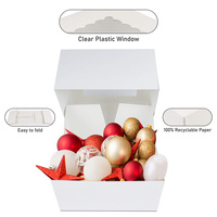 Boîtes à gâteaux avec fenêtre festonnée, boîtes à biscuits, mariage, anniversaire, papier kraft, carton, boîte à gâteau carrée transparente blanche