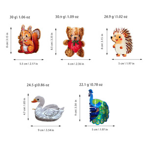 Pinzas para el Cabello con Diseño de Animales de Dibujos Animados: Oso de Peluche, Pavo Real, Ardilla, Erizo, Tiburón, Material PVC, 8CM/9CM, Accesorio para Mujer - Product Image 3