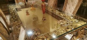 Sang Trọng Cổ Gỗ Chạm Khắc Cung Điện Đồ Nội Thất Màu Trắng <span class=keywords><strong>Baroque</strong></span> Phòng Ăn Với Cao Trở Lại Ghế - Product Image 5