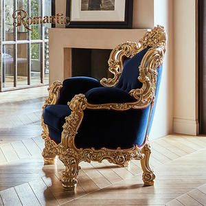 Venta de Fábrica, Sofá Estilo Rococó Francés Luis XV, Madera Maciza al por Mayor, Tallado a Mano, Tela de Alta Gama, Muebles Barrocos - Product Image 3