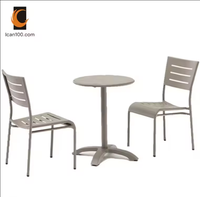 Table de restaurant en métal classique et chaise dîner 2 chaises ensemble café Table ensemble salle à manger ensemble de meubles