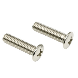 Vis à tête fraisée Phillips M5 M6 en acier au carbone nickelé, vis de machine GB820M5M6, filetage métrique standard - Product Image 1