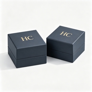 Premium Earring Stud Hinged Box with Velvet Insert Foil Stamping Logo Branded Jewelry Packaging <b>Case</b> Bulk Factory Direct Sale - Product Image 3