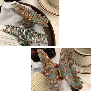 Barrette à cheveux en acétate personnalisée, pinces géométriques à fleurs, pinces coréennes, grande pince à cheveux florale, pince à cheveux en acide acétique - Product Image 5