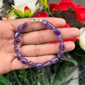 Amethyst Charm Purple Beaded Bracelet Elegant Natural Crystal Stone <b>Inspired</b> Wrist Accessory for Women Girls <b>Jewelry</b> Gift - Product Image 2