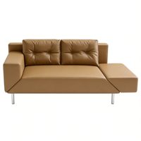 Canapé-lit 2 places en cuir extensible, modulaire et à taille réglable, qualité professionnelle pour salon, hôtel et appartement