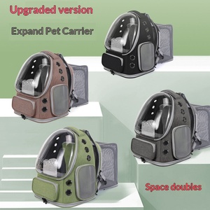 Sac à dos de transport pour animaux de compagnie, respirant, pliable, sac de voyage, sac de transport pour vélo d'été, sac à main portable pour chats et chiens, rangement facile, en nylon extensible - Product Image 4