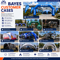 Gazebo Inflable Oxford 400D Hermética Impresión Personalizada Dosel Promocional Techo Desmontable Paredes Laterales Feria