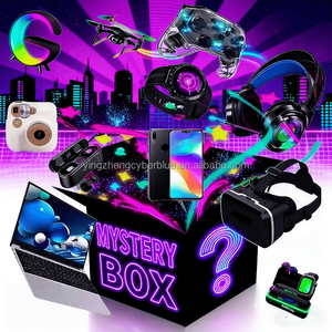 Cadeau surprise avec écouteurs et haut-parleur, boîte cadeau mystère vintage, festival, boîte cadeau en plastique, appareils électroniques filaires aléatoires, emplacement pour carte SIM - Product Image 1