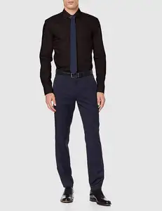Vente en gros de vêtements vêtements de bureau pour hommes coupe ajustée <span class=keywords><strong>chemise</strong></span> habillée style italien 100% coton pour hommes - Product Image 1