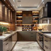 Meubles de cuisine modernes au prix d'usine, designs de luxe, nouvelle conception de couleur personnalisée, meubles de cuisine complets pour villa
