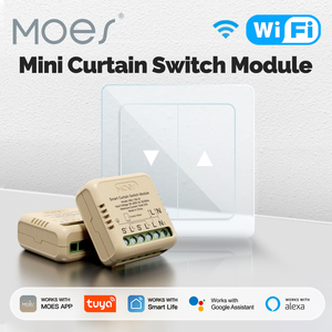โมดูลสวิตช์ม่านอัจฉริยะ MOES Tuya WiFi ดีไซน์มินิ พร้อมจอยสติ๊ก ควบคุมผ่านแอพ ใช้งานร่วมกับ Alexa และ Google Home เหมาะสำหรับโรงแรม ผลิตจากวัสดุ PC - Product Image 4