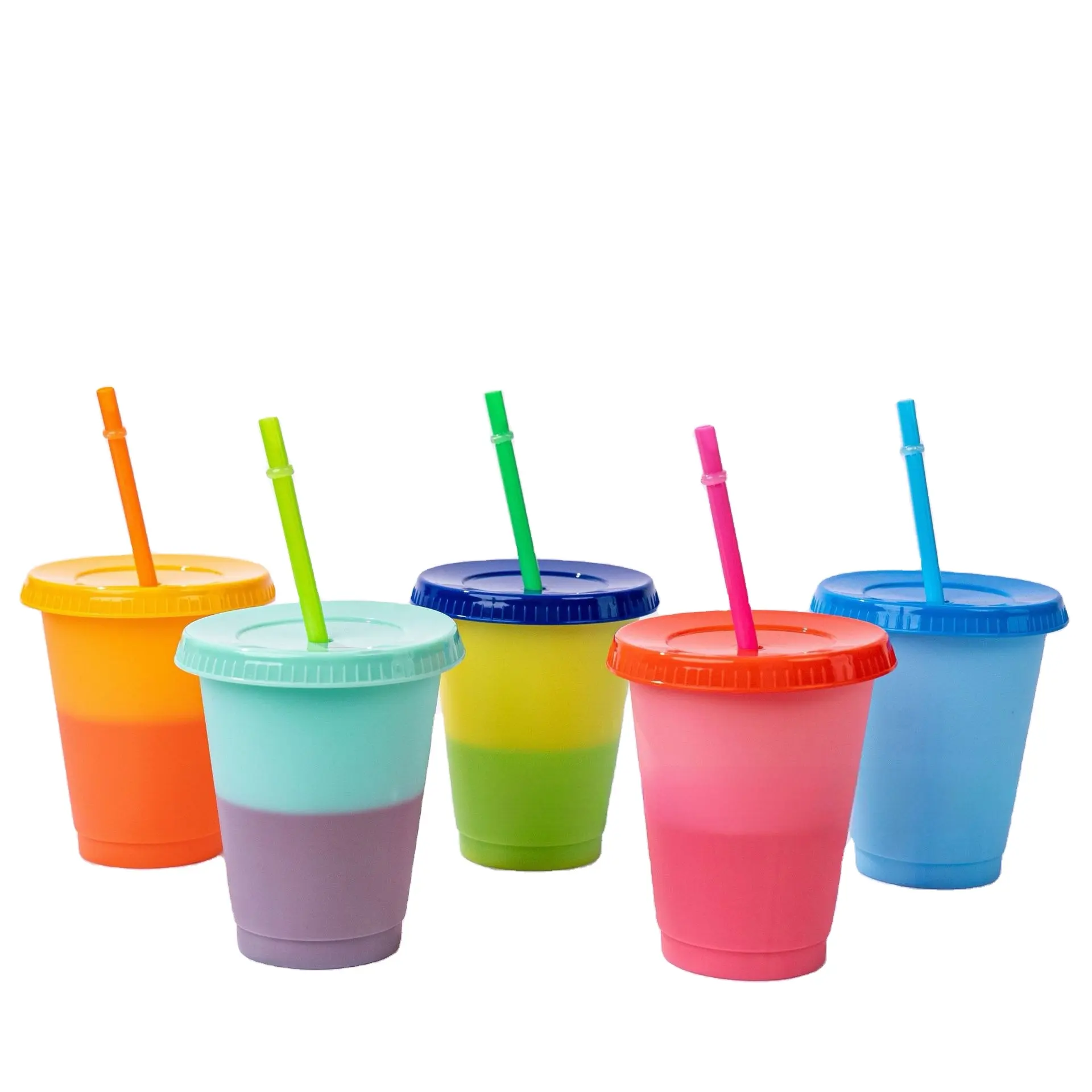 Cangkir plastik berubah warna 16oz, bahan pp