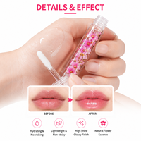Huile à lèvres transparente hydratante effet brillant RTS 5ml, 11 styles, parfum rose, faible MOQ 3 pièces, vente en gros, logo personnalisé