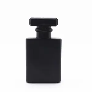 奢华30毫升哑光黑色方形香水瓶包装1 oz透明矩形芳香玻璃瓶亚克力瓶盖