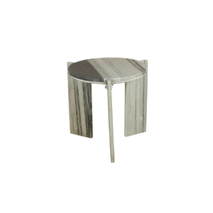 Table d'appoint en marbre Panda avec trois pieds au design élégant, parfaite pour la décoration moderne du salon, de la chambre à coucher ou du bureau - Product Image 1